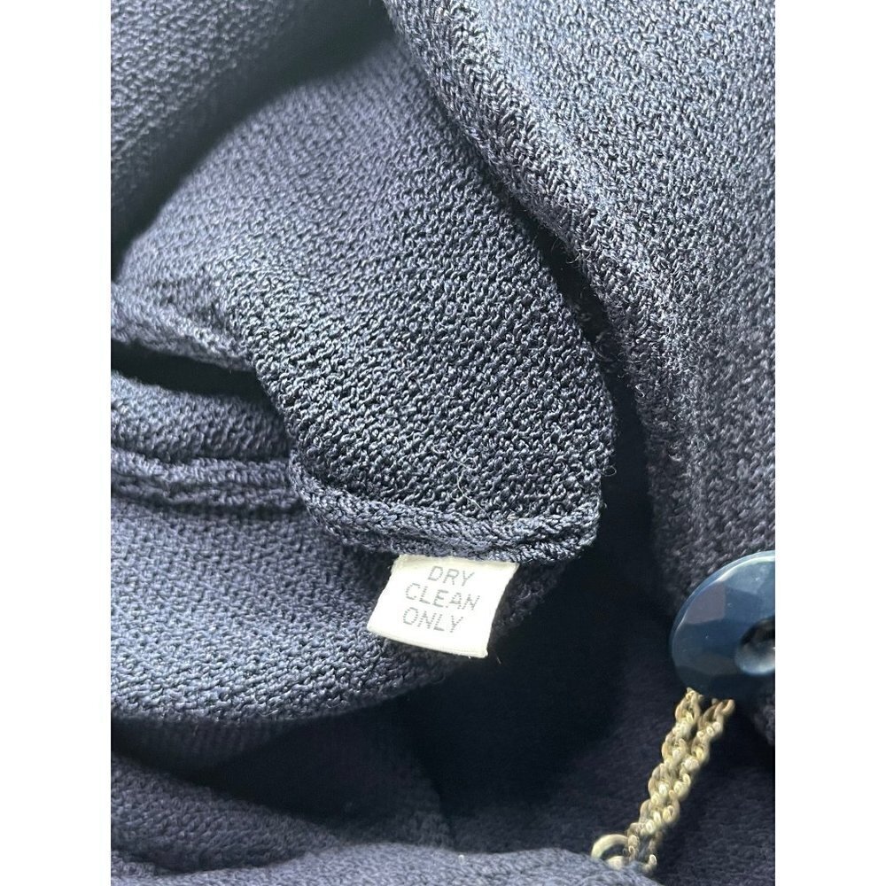 Vintage St. John Sportswear Classic Knit Jacket Blazer SZ P Button Collared Navy - Picture 6 of 12